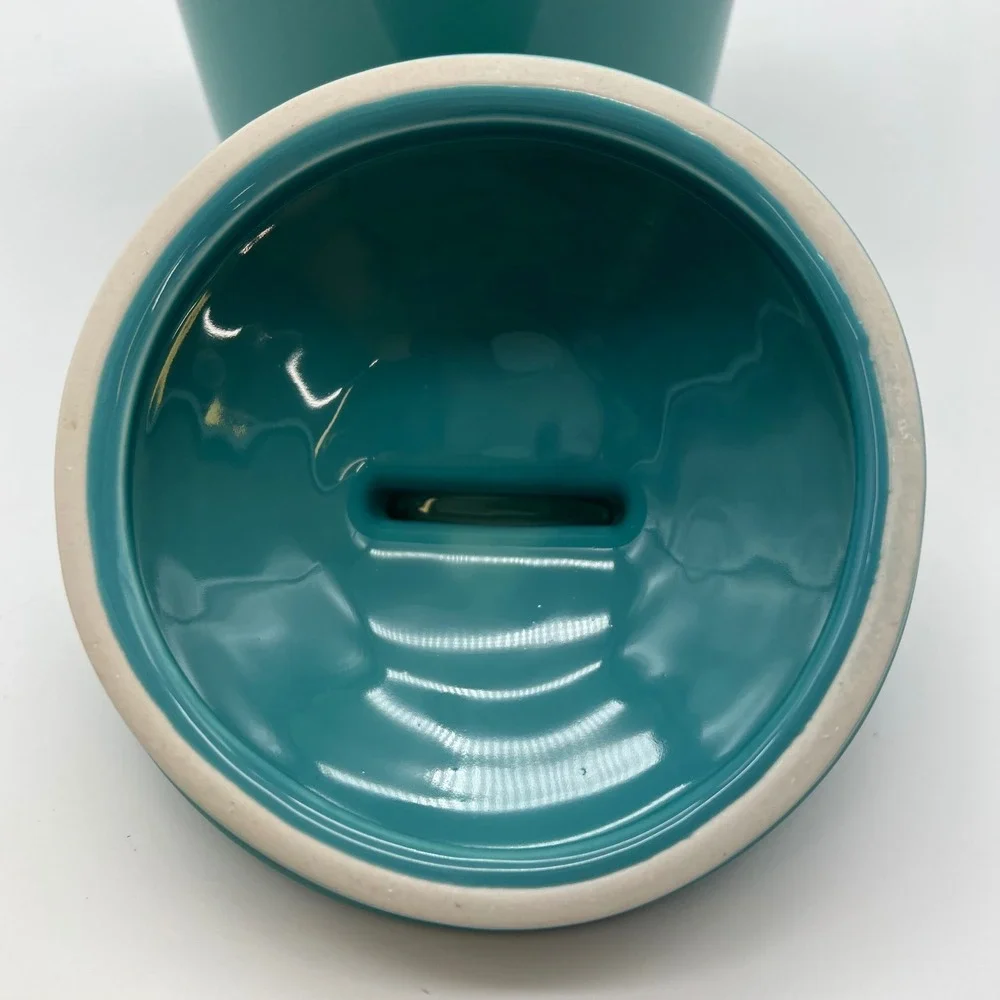 Fiesta 2 Qt Canister Medium Turquoise Dog Bone Ceramic Storage Retired READ